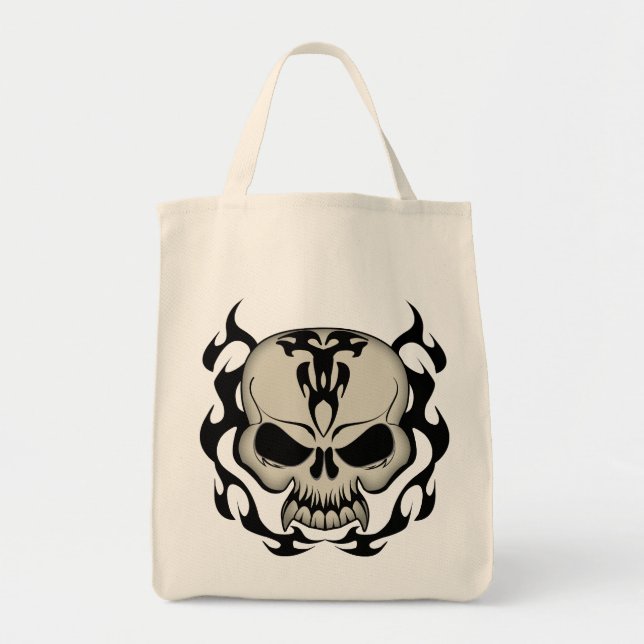 Bolsa Tote Crânio Tribal (Frente)