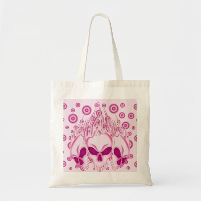 Bolsa Tote Crânios cor-de-rosa (Frente)