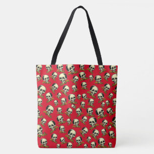 Bolsa Tote Crânios Decorativos Vintage