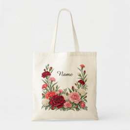 Bolsa Tote Cravo Personalizado Flor de Nascimento de Janeiro