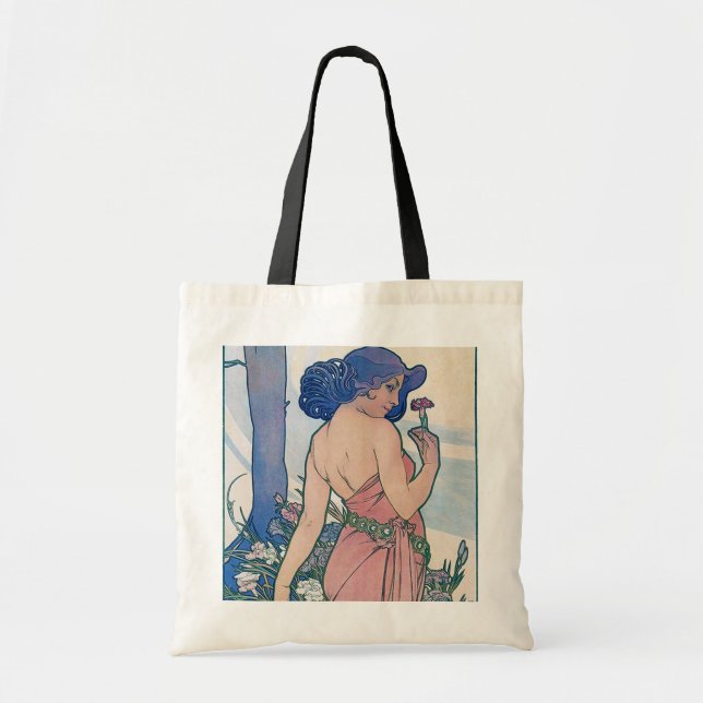 Bolsa Tote Cravo (Quatro Flores), Alphonse Mucha (Frente)