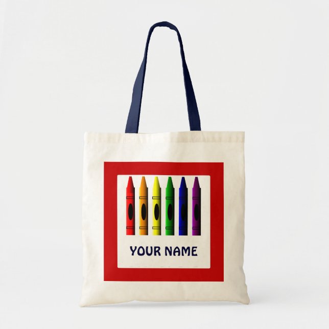Bolsa Tote Crayons Name Modelo Crayon Red Tote Bag (Frente)