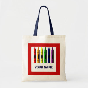 Bolsa Tote Crayons Nome Modelo Crayon Red Tote Bag