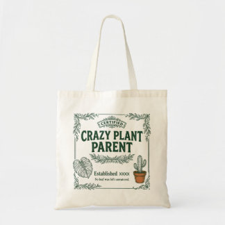 Bolsa Tote Crazy Plant Parent · Botanical Humor Art