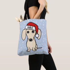 Bolsa Tote Cream Dachshund Papais noeis Cuecas Cachorro Natal