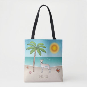 Bolsa Tote Cream - Greyhound Italiano Na Praia Tropical De Ve