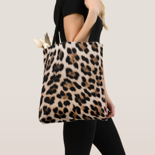 Bolsa Tote Creamy Brown Black Leopardo