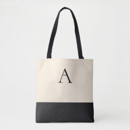 Bolsa Tote CREAMY WHITE e Black 1 - Letra Monograma