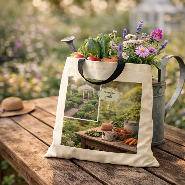 Bolsa Tote Create your own Coffee before gardening photo (Create your own Coffee before gardening photo Tote Bag. You can add your own photos and name.)
