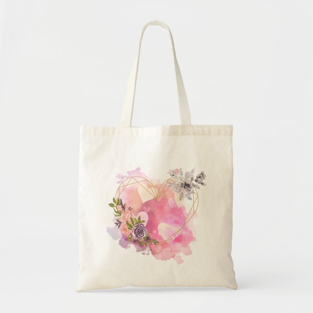 Bolsa Tote Creative Heart striped with Water Color Splash (Frente)