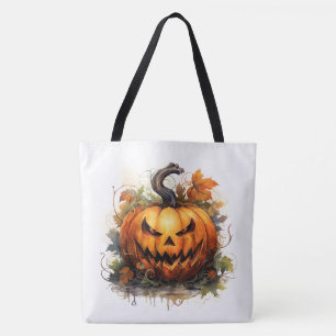 Bolsa Tote Creepy Jack-o-Lanterna
