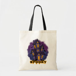 Bolsa Tote Creepy Purple Mansion Spooky Haunted House