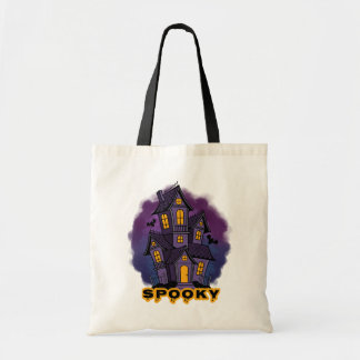 Bolsa Tote Creepy Purple Mansion Spooky Haunted House