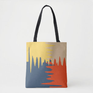 Bolsa Tote Creme Amarelo Vermelho Azul