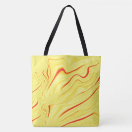 Bolsa Tote Creme de manga com derrame curado de vermelho ou c
