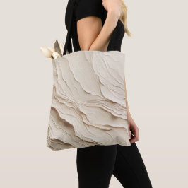 Bolsa Tote Creme de Marfim Botânico Olhar Texturizado Boêmio