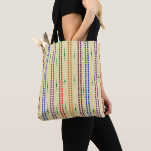 BOLSA TOTE CREMY STRIPED DOTTED MISRED COLORED