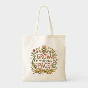Bolsa Tote Cresça ao Seu Próprio Ritmo Floral Botânico Tote d