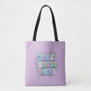 Bolsa Tote Cresça no Seu Próprio Ritmo Cuidado Pessoal e Cr