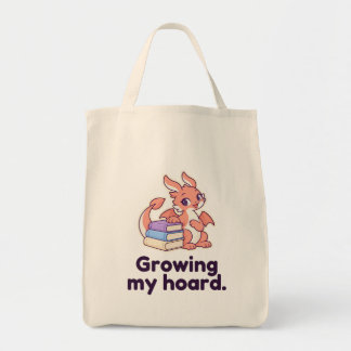 Bolsa Tote Crescendo Meu Tesouro Dragão Coral Amante de Livro