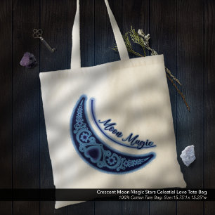 Bolsa Tote Crescent Moon Magic Stars Celestial Love