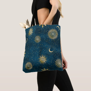 Bolsa Tote Crescent Moon Starry Night Celestial