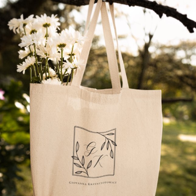 Bolsa Tote Crest Botânico | Monograma Atemporal (Criador carregado)