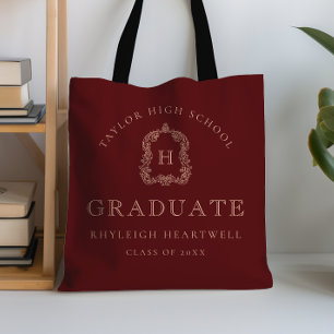 Bolsa Tote Crest Monograma Rosa Borgonha Graduação