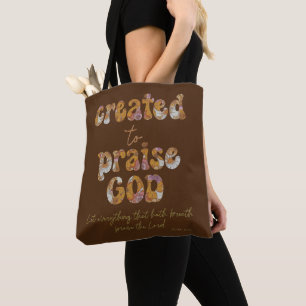 Bolsa Tote Criado a Louvar Deus com as Escrituras