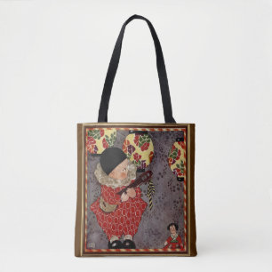 Bolsa Tote Criança Antiga Arlequim, Músico Tocando Banjo