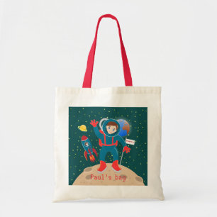Bolsa Tote Criança astronauta na festa de aniversário da lua