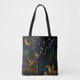 BOLSA TOTE CRIANÇA CAPRICHOSA ALCANÇANDO AS ESTRELAS