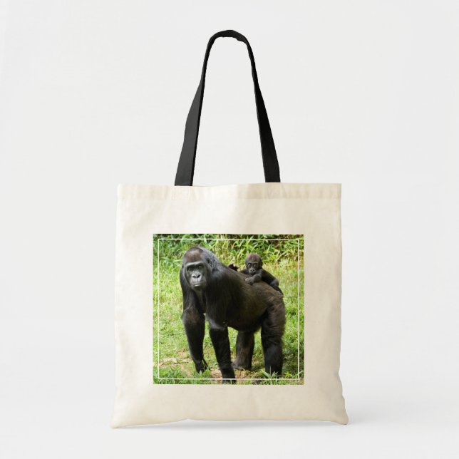 Bolsa Tote Criança Lowland Gorilla nas costas da mãe (Frente)