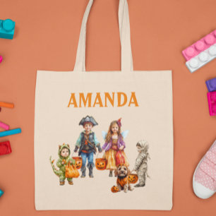 Bolsa Tote Criança Personalizada do Trick de Halloween