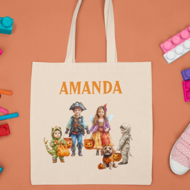 Bolsa Tote Criança Personalizada do Trick de Halloween (Criador carregado)