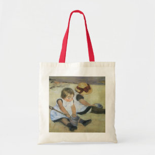 Bolsa Tote Crianças brincando na praia por Mary Cassatt