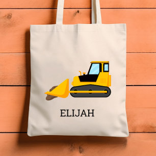 Bolsa Tote Crianças Bulldozer Amarelas Personalizadas