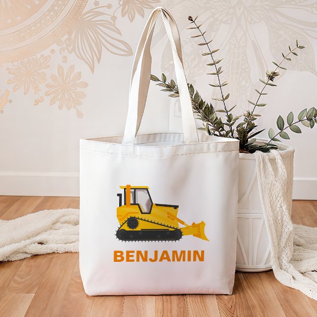 Bolsa Tote Crianças de Construção de Bulldozer (Criador carregado)
