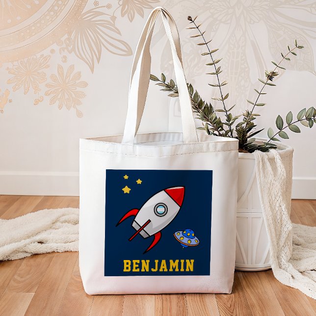 Bolsa Tote Crianças de Foguete do Espaço Exterior (Criador carregado)