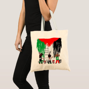 Bolsa Tote Crianças de Gaza Pintando a Bandeira da Palestina 
