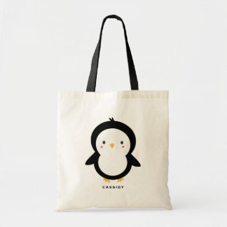 Bolsa Tote Crianças de pinguim preto e branco personalizadas