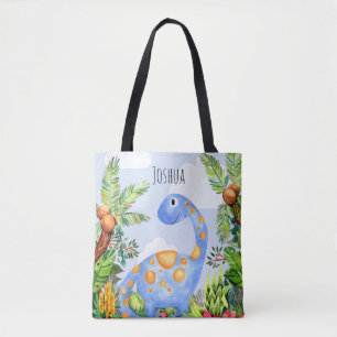Bolsa Tote Crianças: Dinossauro da Selva-d'Água com Nome