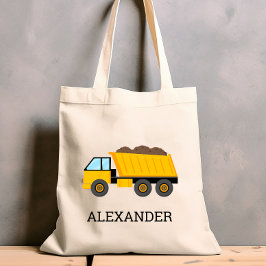 Bolsa Tote Crianças do Caminhão de Lixo Amarelo Construção Pe