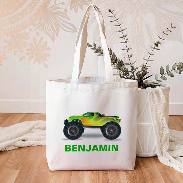 Bolsa Tote Crianças do Caminhão Monstro Verde (Criador carregado)