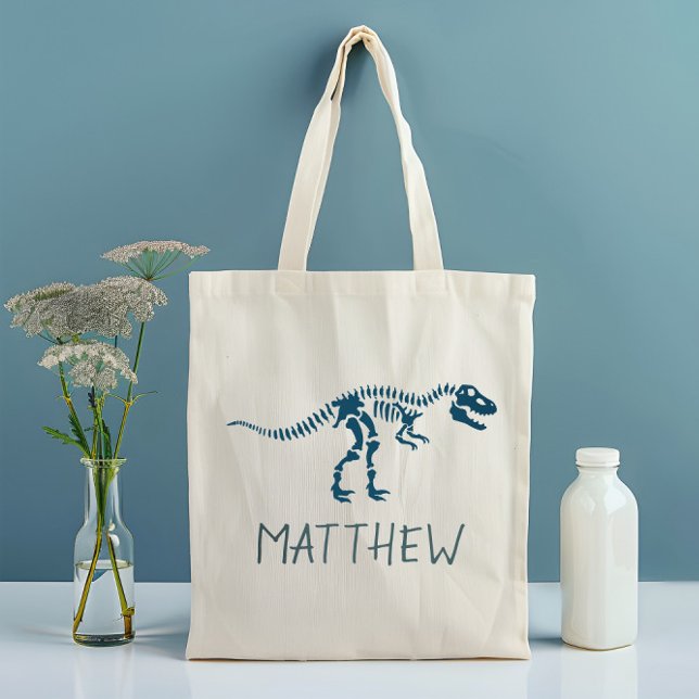 Bolsa Tote Crianças Engraçadas, T-Rex Dinossauro Fóssil Schoo (Criador carregado)