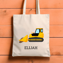 Bolsa Tote Crianças Escavadeira Amarela Personalizada Constru