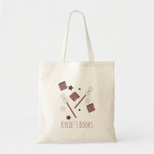 Bolsa Tote Crianças Marshmallow Livro da Biblioteca de Choco