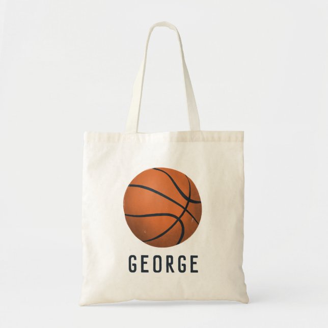 Bolsa Tote Crianças modernas de basquete (Frente)