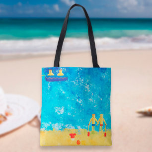 Bolsa Tote Crianças na Praia Moderna Praia