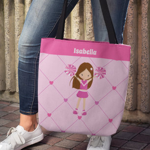Bolsa Tote Crianças Personalizadas e Bonitas Cheerhead Rosa C